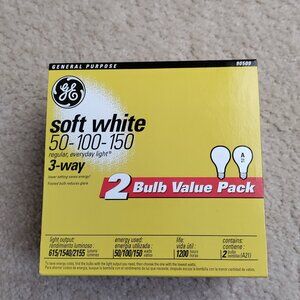New GE 3-way Soft White 50-100-150 Watt 120v A21 Light Bulb 2 Pack
